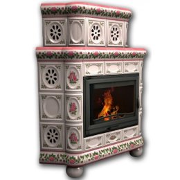 Каминная облицовка КимрПечь Медальон угловая двухъярусная Розы